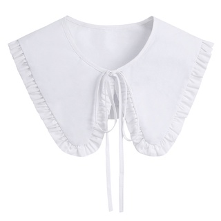 lu plisado ala falsa collar triangular falso camisa cuello tether cierre lolita traje blanco accesorios para primavera verano