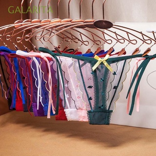 GALARITA Transparent Women Panties Bow Strap Briefs G-String Embroidery y Bandage Underwear Mesh Thong/Multicolor