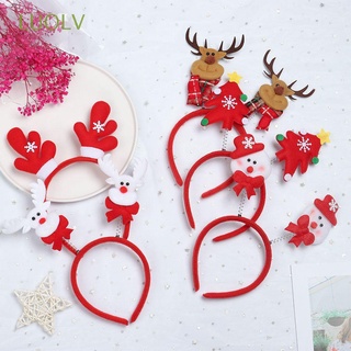 LUOLV Masquerade Christmas Headbands Party Cosplay Christmas Decorations Xmas Hairband Kids Adult Hair Accessories Santa Claus Lovely Antlers Reindeer Headwear