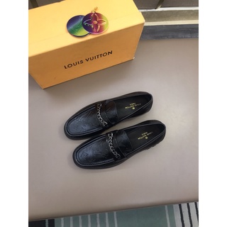 Original 2021 LV Louis Vuitton Hombres Cuero Negro Mocasines Zapatos Tamaño : 38-44 001091