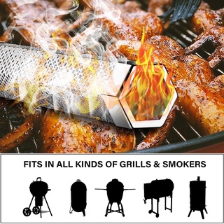 （Superiorcycling) Pellet Smoker Tube Stainless Steel Wood Chips BBQ Grill Smoker Generator