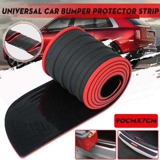 Door Sill Strip Pad Cover Black & Red Protector Rubber 90cm Universal Car Sill
