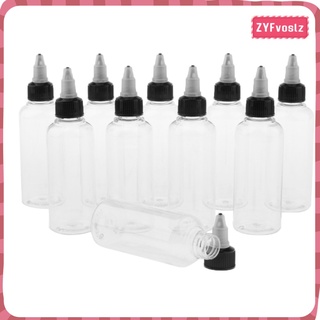 10 x 100 ml de plástico de tinta líquida pigmento pintura botellas de pegamento con tapa giratoria (3)