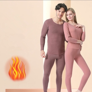 hombres mujeres invierno cálido ropa interior térmica ropa interior larga johns pijama conjunto