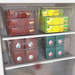 4 recipientes de almacenamiento de despensa con asas para nevera, congelador, gabinete XDBR3 (6)