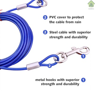 Nuevo Cable de amarre para perros con ganchos de Metal duraderos para jardín al aire libre, Camping, a prueba de 5 m/16 pies (3)