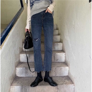[entrega inmediata] pantalones vaqueros largos modelo de mezclilla pantalones largos altos 9 puntos estilo coreano para las mujeres