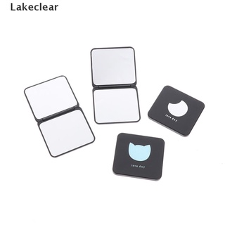 [Lago] monedero portátil de doble cara plegable compacto cuadrado para mujeres espejo de maquillaje.