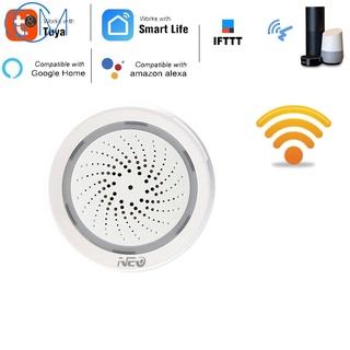 Temperatura humedad alarma Sensor Wifi sirena Tuya Smart Life App trabajo