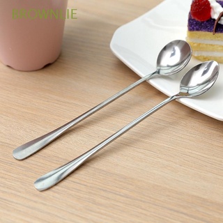 brownlie acero inoxidable cuchara de café helado accesorios de cocina cuchara de té mango largo vajilla postre para picnic vajilla