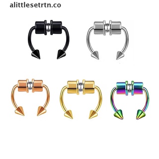 alittlesetrtn: anillo de nariz falso para nariz, sin perforar, anillo magnético de herradura, joyería corporal [co] (1)
