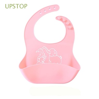 upstop nuevo babero lindo bebé pinafore bebé saliva toalla portátil impermeable dibujos animados suave silicona/multicolor