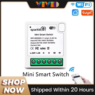 Tuya MINI Wifi Smart Switch 16A 2 Vías Control Temporizador Interruptores Inalámbricos/Life APP Funciona Con Alexa Google Home +