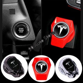 Para Tesla Model3 modelos P85D Plaid Iron Man coche dispositivo de encendido cubierta de Metal pegatina Auto un clic inicio emblema insignia decoración