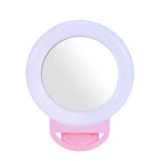 En Stock RGB Selfie LED Anillo De Luz Círculo Mini Teléfono Móvil Luces De La Lámpara El Recargable Clip-on Maquillaje Espejo Relleno
