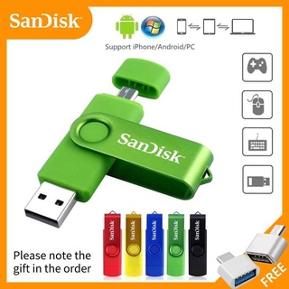 Sandisk Pen drive OTG 2 En 1 Micro USB 2.0 128GB 256GB 512GB 1TB 2TB Memoria Flash Stick Pendrive Metal Drives Suficiente