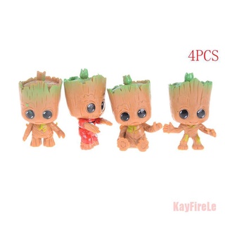 Kayfirele 4PCS guardianes of the Baby Groot PVC figura de acción niños muñeca