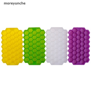moreyunche - bandeja de silicona para cubitos de hielo (37 cubos, forma de panal de abeja)