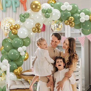 Kit de arco de guirnalda de globos verdes, globos blancos deconfetti para boda (5)