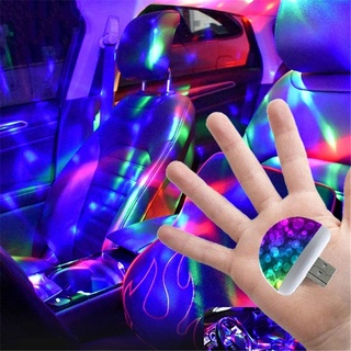 Coche Luces Led Decorativas Lámpara Auto USB Luz DJ RGB Mini Colorido Música Sonido