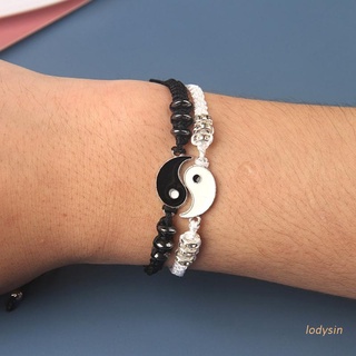 lody pulseras a juego yin yang cordón ajustable pulsera para relación de amistad