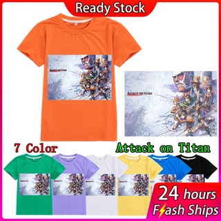 Ataque en Titan niños y niñas camiseta de dibujos animados impresión tendencia moda niños deportes camisa Casual ropa Tops