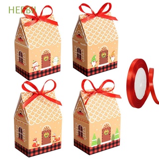 heebii 24 conjuntos de cuerda de cáñamo bolsa de caramelos de nieve caja de galletas de la casa de navidad caja de regalo santa claus papel kraft árbol de navidad colgante de fiesta suministros de galletas bolsas