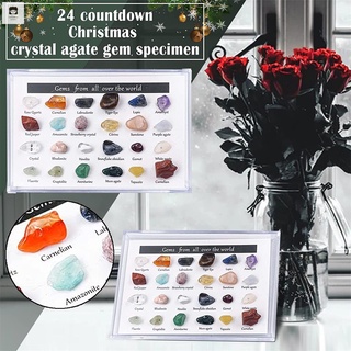 24 piezas calendario de adviento roca mineral navidad cuenta regresiva juguetes gemas de cristal colecciones regalos para niños