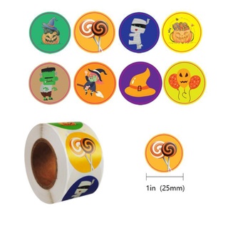 Zong 500 pzs pegatinas redondas para Halloween/etiqueta de negocios para hornear embalaje DIY (6)