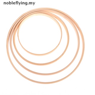 [nobleflying] 1/5 piezas anillo de madera círculo redondo guirnalda DIY aro flor corona colgante de pared [MY]