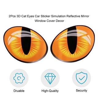 2 pzs calcomanías reflectantes De ventana con ojos De Gato 3d Para decoración De coche
