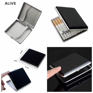 alive classic - caja de cuero y aleación para cigarrillos, soporte de metal, para encendedor