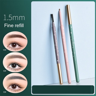 Double-headed Auto-rotating Eyebrow Pen Makeup Pen Non-smudged Thin Round Refill Waterproof And Sweat-proof Beauty Makeup