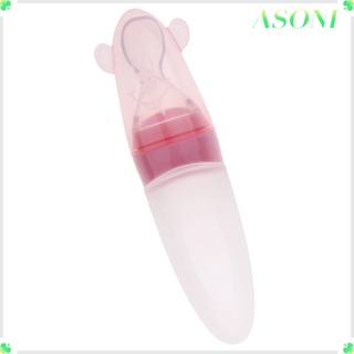 Asni botella De silicona rosada con cuchara Para alimentación/Comida/Comida/Cereal (5)