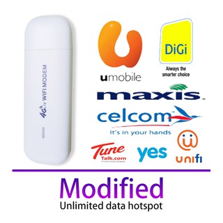 Hotspot ilimitado 4G LTE módem USB modificado Tethering wifi inalámbrico para todos los planes de datos de red telco (1)