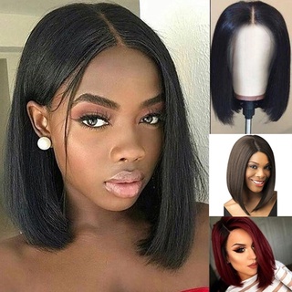 [listo stock] peluca de moda de las mujeres negro pelo sintético peluca larga onda recta peluca 45 cm (1)