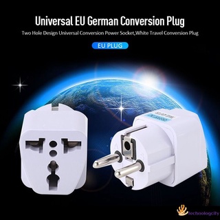 Universal EU German Conversion Plug Two Hole Design Universal Conversion Power Socket White Travel Conversion Plug .graceing