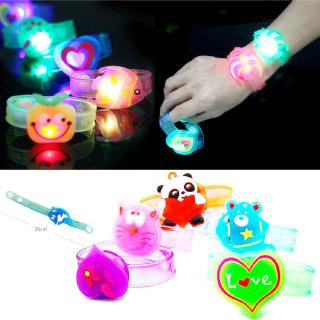 Flash LED iluminación niños niños pulsera banda de muñeca ajustable brillante pulsera fiesta