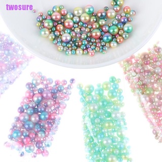 [twosure] 110 cuentas de 3/4/5/6/8 mm con agujero colorido perlas de acrílico redondo imitación perla (2)