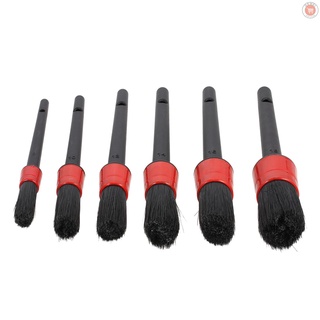 Car Cleaning Tools, Soft Bristle Auto Brush Car Detailing Brush Set, 6 Different Sizes Detail Brush for Automotive Cleaning Wheels, Dashboard, Interior, Exterior