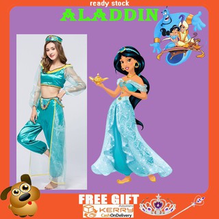 Disney Aladdin Princess Jasmine Performance set/Europa Y América Adulto Disfraz De cosplay De Halloween
