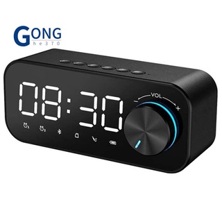 inalámbrico bluetooth 5.0 led despertador altavoz, soporte tf tarjeta radio fm, dormitorio usb reloj despertador, pantalla de tiempo led