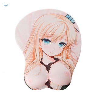 kyri Cartoon Anime 3D Beauty Sexy Chest Silicone Mouse Pad Wrist Rest Support Mat (1)