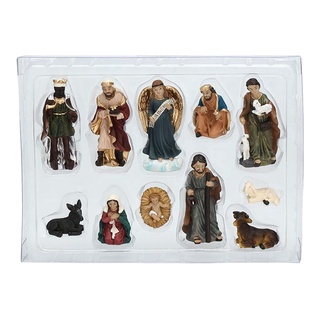 [New Arrivals] Small Christmas Nativity Scene Set Catholic Statue Figures Baby Jesus Decor