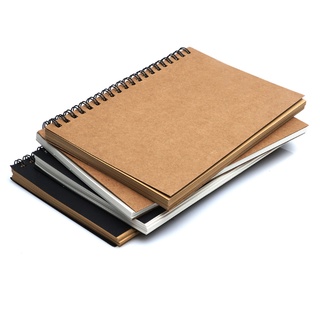 MAYMA Reeves Retro Spiral Bound Coil Sketch Book Blank Notebook Kraft Sketching Paper (4)