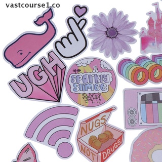 VAST 53Pcs Kawaii pink fun stickers luggage scrapbook suitcase laptop car stickers . (5)