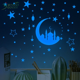 Calcomanía de pared 3d luminosa luna estrella habitación niños brillan en la oscuridad