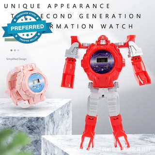 De dibujos animados electrónico reloj de los niños reloj Transformers juguete creativo Robot reloj reloj L7U2