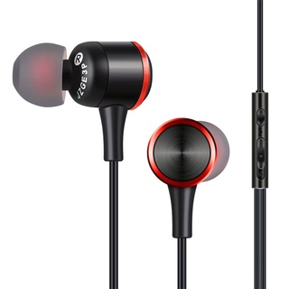 auriculares in-ear negro portátil con cable metal heavy bass auriculares deportivos