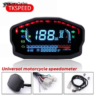 pegasu1shg universal motocicleta lcd digital tacómetro led velocímetro medidor de odómetro caliente